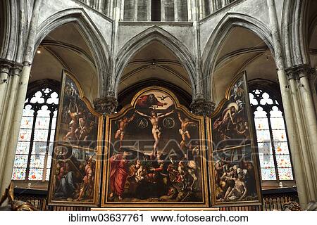 "Altarpiece, triptych """"Passion with the Crown of Thorns"""", stations of the cross, death on the cross, descent, lamentation, choir, Church of Our Lady, Onze-Lieve-Vrouwekerk, Bruges, West Flanders, Flemish Region, Belgium, Europe" View Large Photo Image Stock Image - "Altarpiece, triptych """"Passion with the Crown of Thorns"""", stations of the cross, death on the cross, descent, lamentation, choir, Church of Our Lady, Onze-Lieve-Vrouwekerk, Bruges, West Flanders, Flemish Region, Belgium, Europe". Fotosearch