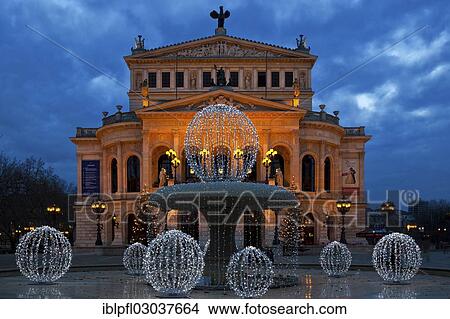 "Alte Oper, or Old Opera House, and Lucae Fountain at the blue hour, Frankfurt am Main, Hesse, Germany, Europe" View Large Photo Image Picture - "Alte Oper, or Old Opera House, and Lucae Fountain at the blue hour, Frankfurt am Main, Hesse, Germany, Europe". Fotosearch