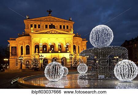 "Alte Oper, or Old Opera House, and Lucae Fountain at night, Frankfurt am Main, Hesse, Germany, Europe" View Large Photo Image Stock Photograph - "Alte Oper, or Old Opera House, and Lucae Fountain at night, Frankfurt am Main, Hesse, Germany, Europe". Fotosearch