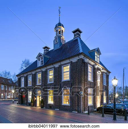 Stock Photo - "Alte Waage scale house on the harbor, Leer, East Frisia, Lower Saxony, Germany, Europe". Fotosearch