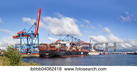 "Altenwerder container terminal in the Port of Hamburg, Southern Elbe, Hamburg, Germany, Europe" View Large Photo Image Stock Photo - "Altenwerder container terminal in the Port of Hamburg, Southern Elbe, Hamburg, Germany, Europe". Fotosearch