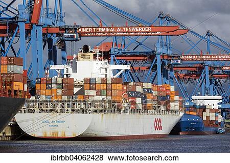 "Altenwerder container terminal in the Port of Hamburg, Southern Elbe, Hamburg, Germany, Europe" View Large Photo Image Stock Photo - "Altenwerder container terminal in the Port of Hamburg, Southern Elbe, Hamburg, Germany, Europe". Fotosearch
