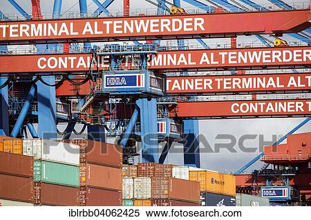 "Altenwerder container terminal in the Port of Hamburg, Southern Elbe, Hamburg, Germany, Europe" View Large Photo Image Stock Photography - "Altenwerder container terminal in the Port of Hamburg, Southern Elbe, Hamburg, Germany, Europe". Fotosearch