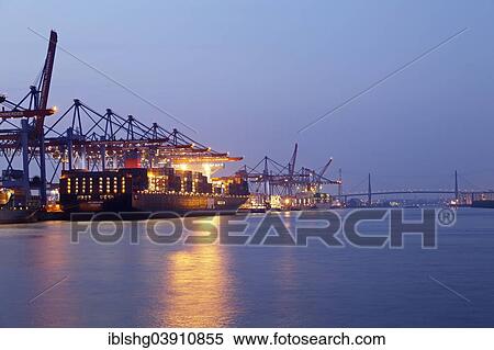 "Altenwerder Container Terminal, Port of Hamburg, Hamburg, Germany, Europe" View Large Photo Image Stock Photography - "Altenwerder Container Terminal, Port of Hamburg, Hamburg, Germany, Europe". Fotosearch