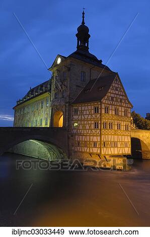 "Altes Rathaus, Old Town Hall, UNESCO World Heritage site, at dusk, Franconia, Bamberg, Upper Franconia, Bavaria, Germany, Europe" View Large Photo Image Stock Photo - "Altes Rathaus, Old Town Hall, UNESCO World Heritage site, at dusk, Franconia, Bamberg, Upper Franconia, Bavaria, Germany, Europe". Fotosearch