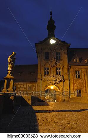 "Altes Rathaus, Old Town Hall, UNESCO World Heritage site, at night, Franconia, Bamberg, Upper Franconia, Bavaria, Germany, Europe" View Large Photo Image Stock Photo - "Altes Rathaus, Old Town Hall, UNESCO World Heritage site, at night, Franconia, Bamberg, Upper Franconia, Bavaria, Germany, Europe". Fotosearch