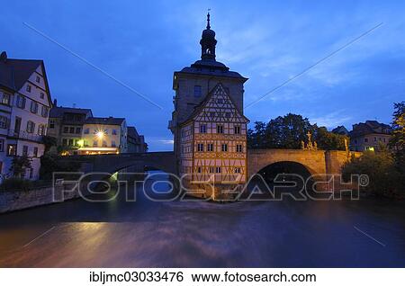 "Altes Rathaus, Old Town Hall, UNESCO World Heritage site, at dusk, Franconia, Bamberg, Upper Franconia, Bavaria, Germany, Europe" View Large Photo Image Stock Photograph - "Altes Rathaus, Old Town Hall, UNESCO World Heritage site, at dusk, Franconia, Bamberg, Upper Franconia, Bavaria, Germany, Europe". Fotosearch