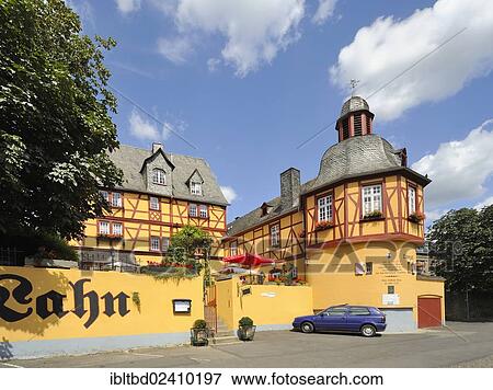 "Altes Zollhaus, old customs house of the Electors of Trier, tavern alongside the Lahn River, Upper Middle Rhine Valley, UNESCO World Cultural Heritage Site, Lahnstein, Rhineland-Palatinate, Germany, Europe" View Large Photo Image Stock Photo - "Altes Zollhaus, old customs house of the Electors of Trier, tavern alongside the Lahn River, Upper Middle Rhine Valley, UNESCO World Cultural Heritage Site, Lahnstein, Rhineland-Palatinate, Germany, Europe". Fotosearch