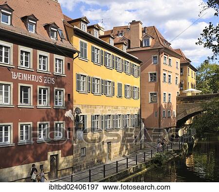 Stock Photo - "Am Kanal street, UNESCO World Heritage Site, Bamberg, Bavaria, Germany, Europe". Fotosearch