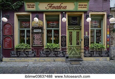 Stock Photo - "Amadeus Restaurant, Ghent, Flemish Region, Belgium, Europe". Fotosearch