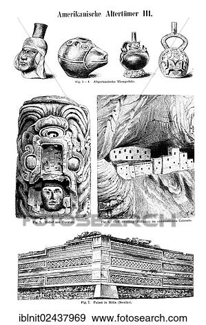 "American antiquities III, an illustration from Meyers Konversations-Lexikon, an encyclopedia from 1897" View Large Photo Image Stock Photo - "American antiquities III, an illustration from Meyers Konversations-Lexikon, an encyclopedia from 1897". Fotosearch