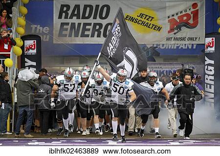 "American football, LB Mario Rinner, No. 50 Raiders, leads his team on the football field, Swarco Raiders Tirol vs. Vienna Vikings, Vienna, Vienna State, Austria, Europe" View Large Photo Image Stock Photo - "American football, LB Mario Rinner, No. 50 Raiders, leads his team on the football field, Swarco Raiders Tirol vs. Vienna Vikings, Vienna, Vienna State, Austria, Europe". Fotosearch