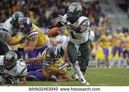 "American football, RB Tunde Ogun, No. 1 Dragons, runs with the ball, Vienna Vikings vs. Danube Dragons, Vienna, Vienna State, Austria, Europe" View Large Photo Image Stock Photo - "American football, RB Tunde Ogun, No. 1 Dragons, runs with the ball, Vienna Vikings vs. Danube Dragons, Vienna, Vienna State, Austria, Europe". Fotosearch