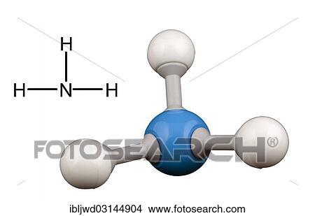 Picture - Ammonia molecule model. Fotosearch