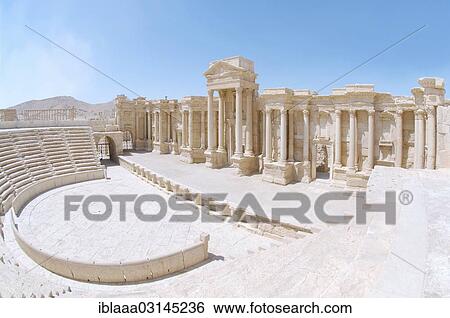 "Amphitheater in the ancient city of Palmyra, Palmyra, Tadmur, Palmyra District, Homs Governorate, Syria, Asia" View Large Photo Image Stock Photograph - "Amphitheater in the ancient city of Palmyra, Palmyra, Tadmur, Palmyra District, Homs Governorate, Syria, Asia". Fotosearch