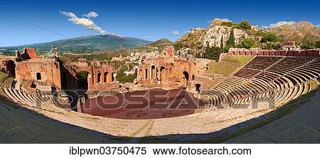 "Ampitheatre with Mount Etna volcano in the distance, Taormina, Province of Messina, Sicily, Italy, Europe" View Large Photo Image Stock Photography - "Ampitheatre with Mount Etna volcano in the distance, Taormina, Province of Messina, Sicily, Italy, Europe". Fotosearch