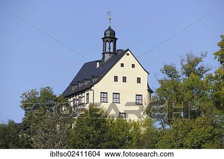 Picture - Amtshaus administrative building, Schloss Burgk Castle, Thuringia, Germany, Europe, PublicGround, Europe. Fotosearch