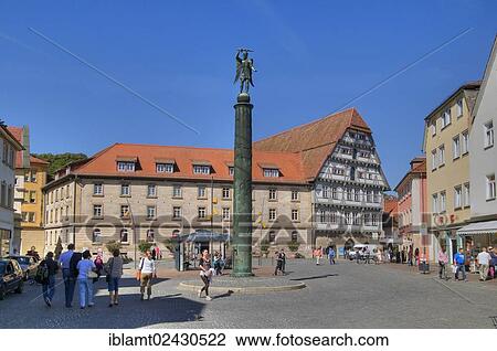 "Amtshaus, Alemannic half-timbered house, now housing the town library, at front a monument to the fallen of the 1st and 2nd World Wars, Schwaebisch Gmuend, Baden-Wuerttemberg, Germany, Europe" View Large Photo Image Stock Image - "Amtshaus, Alemannic half-timbered house, now housing the town library, at front a monument to the fallen of the 1st and 2nd World Wars, Schwaebisch Gmuend, Baden-Wuerttemberg, Germany, Europe". Fotosearch