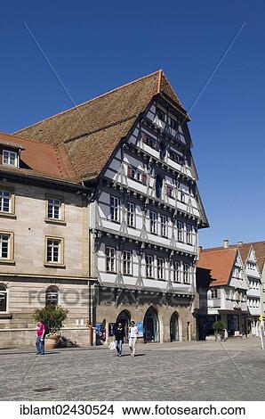 "Amtshaus building, Alemannic half-timbered building, now housing the town library, Schwaebisch Gmuend, Baden-Wuerttemberg, Germany, Europe" View Large Photo Image Picture - "Amtshaus building, Alemannic half-timbered building, now housing the town library, Schwaebisch Gmuend, Baden-Wuerttemberg, Germany, Europe". Fotosearch