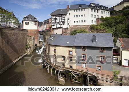 Amueseum museum, Hackenberger Muhle mill and waterfall in the Old Town, Saarburg, Saarland, Rhineland-Palatinate, Germany, Europe, PublicGround, Europe View Large Photo Image Stock Photo - Amueseum museum, Hackenberger Muhle mill and waterfall in the Old Town, Saarburg, Saarland, Rhineland-Palatinate, Germany, Europe, PublicGround, Europe. Fotosearch