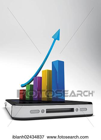 An IPhone with a diagram and a graph View Large Photo Image Stock Photo - An IPhone with a diagram and a graph. Fotosearch