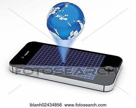 An IPhone with a globe View Large Photo Image Stock Photograph - An IPhone with a globe. Fotosearch