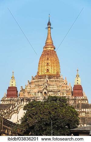 "Ananda Temple, gilded tower structure or Shikhara, stupas, pagodas, temple complex, Plateau of Bagan, Mandalay Division, Burma or Myanmar" View Large Photo Image Stock Image - "Ananda Temple, gilded tower structure or Shikhara, stupas, pagodas, temple complex, Plateau of Bagan, Mandalay Division, Burma or Myanmar". Fotosearch