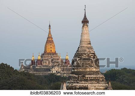 "Ananda Temple, gilded tower structure or Shikhara, stupas, pagodas, temple complex, Plateau of Bagan, Mandalay Division, Burma or Myanmar" View Large Photo Image Stock Image - "Ananda Temple, gilded tower structure or Shikhara, stupas, pagodas, temple complex, Plateau of Bagan, Mandalay Division, Burma or Myanmar". Fotosearch