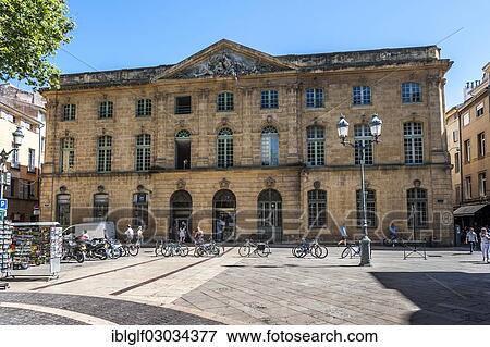 Stock Photo - "Ancienne Halle aux Grains, old corn exchange, town hall square, Altstadt; Zentrum, Aix-en-Provence, Provence-Alpes-Cote d? ÇÖAzur, France, Europe". Fotosearch