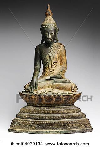 "Ancient Buddha sculpture, bronze, from Myanmar" View Large Photo Image Picture - "Ancient Buddha sculpture, bronze, from Myanmar". Fotosearch