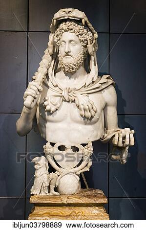 "Ancient marble bust of Emperor Commodus as Hercules, Capitoline Museums, Capitoline Hill, Rome, Lazio, Italy, Europe" View Large Photo Image Stock Photo - "Ancient marble bust of Emperor Commodus as Hercules, Capitoline Museums, Capitoline Hill, Rome, Lazio, Italy, Europe". Fotosearch