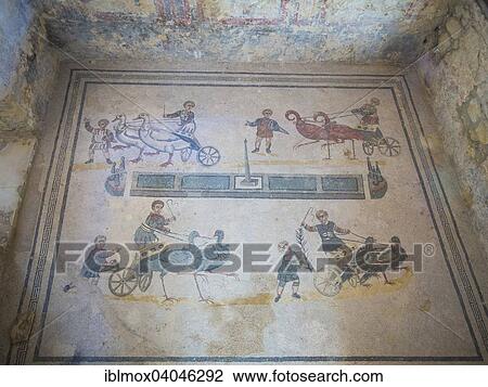 "Ancient Roman mosaic, chariots with birds, Villa Romana del Casale, UNESCO World Heritage Site, near Piazza Armerina, Province of Enna, Sicily, Italy, Europe" View Large Photo Image Stock Image - "Ancient Roman mosaic, chariots with birds, Villa Romana del Casale, UNESCO World Heritage Site, near Piazza Armerina, Province of Enna, Sicily, Italy, Europe". Fotosearch