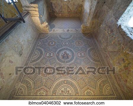 "Ancient Roman mosaic, Cubiculum with the alcove, Villa Romana del Casale, UNESCO World Heritage Site, near Piazza Armerina, Province of Enna, Sicily, Italy, Europe" View Large Photo Image Stock Image - "Ancient Roman mosaic, Cubiculum with the alcove, Villa Romana del Casale, UNESCO World Heritage Site, near Piazza Armerina, Province of Enna, Sicily, Italy, Europe". Fotosearch