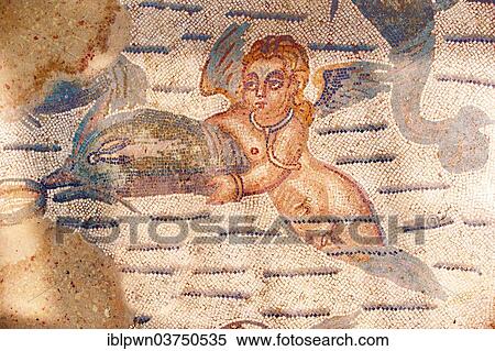 "Ancient Roman mosaic of a dolphin and water nymph, at the Villa Romana del Casale, near Piazza Armerina, Sicily, Italy, Europe" View Large Photo Image Stock Photography - "Ancient Roman mosaic of a dolphin and water nymph, at the Villa Romana del Casale, near Piazza Armerina, Sicily, Italy, Europe". Fotosearch