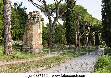 "Ancient Roman tomb, ancient Roman cobblestones, Via Appia Antica, Appian Way, 312 BC, created by Appius Claudius Caecus, Rome, Lazio, Italy, Europe" View Large Photo Image Picture - "Ancient Roman tomb, ancient Roman cobblestones, Via Appia Antica, Appian Way, 312 BC, created by Appius Claudius Caecus, Rome, Lazio, Italy, Europe". Fotosearch