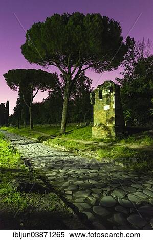"Ancient Roman tombs at dusk, Via Appia Antica, Appian Way, 312 BC, created by Appius Claudius Caecus, Rome, Lazio, Italy, Europe" View Large Photo Image Stock Photography - "Ancient Roman tombs at dusk, Via Appia Antica, Appian Way, 312 BC, created by Appius Claudius Caecus, Rome, Lazio, Italy, Europe". Fotosearch