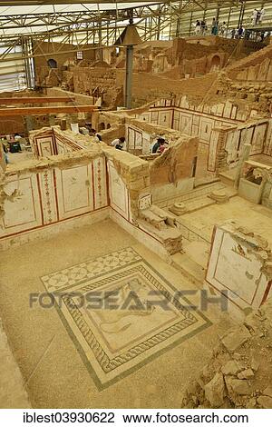 Stock Image - "Ancient Terrace Houses, archaeological site of Ephesus, Selcuk, Izmir Province, Aegean Region, Turkey, Asia". Fotosearch