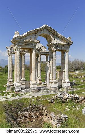 "Ancient tetrapylon, ruin, Aphrodisias, Aydin province, Aegean region, Turkey, Asia" View Large Photo Image Stock Photography - "Ancient tetrapylon, ruin, Aphrodisias, Aydin province, Aegean region, Turkey, Asia". Fotosearch