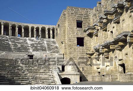 "Ancient theater of Aspendos, Antalya Province, Turkey, Asia" View Large Photo Image Stock Photo - "Ancient theater of Aspendos, Antalya Province, Turkey, Asia". Fotosearch