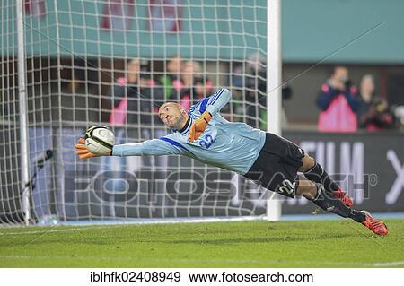 Stock Photo - "Andrei Sidelnikov, #22 Kazakhstan, deflects the ball during the WC qualifier soccer game on October 16, 2012 in Vienna, Austria, Europe". Fotosearch