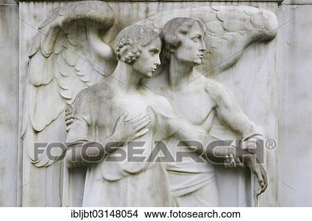 "Angel and a female figure on a gravestone, Melatenfriedhof cemetery, Cologne, North Rhine-Westphalia, Germany, Europe" View Large Photo Image Picture - "Angel and a female figure on a gravestone, Melatenfriedhof cemetery, Cologne, North Rhine-Westphalia, Germany, Europe". Fotosearch