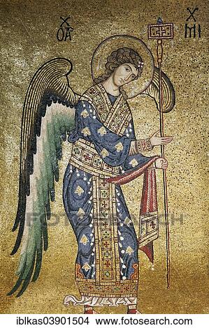 "Angel, Byzantine mosaic, La Martorana Church from the Norman period, Palermo, Sicily, Italy, Europe" View Large Photo Image Picture - "Angel, Byzantine mosaic, La Martorana Church from the Norman period, Palermo, Sicily, Italy, Europe". Fotosearch