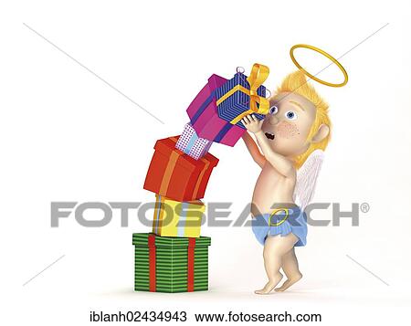 Angel holding a stack of gifts tipping over View Large Photo Image Stock Image - Angel holding a stack of gifts tipping over. Fotosearch