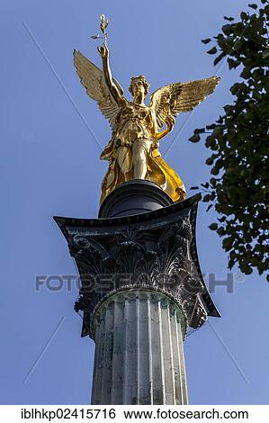Angel of Peace monument, Munich, Bavaria, Germany, Europe View Large Photo Image Stock Photograph - Angel of Peace monument, Munich, Bavaria, Germany, Europe. Fotosearch