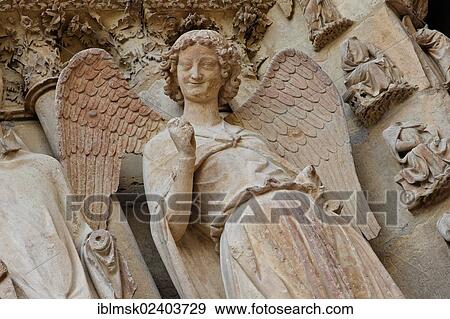 "Angel on the left main portal, Cathedral of Notre Dame, Reims, Via Francigena, department of Marne, Champagne-Ardenne region, France, Europe" View Large Photo Image Stock Photo - "Angel on the left main portal, Cathedral of Notre Dame, Reims, Via Francigena, department of Marne, Champagne-Ardenne region, France, Europe". Fotosearch