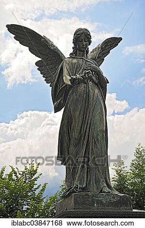 Stock Photo - "Angel sculpture in a cemetery, Tegernsee, Upper Bavaria, Bavaria, Germany, Europe". Fotosearch