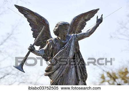 "Angel statue with trumpet, Westfriedhof, Munich, Upper Bavaria, Bavaria, Germany, Europe" View Large Photo Image Stock Photography - "Angel statue with trumpet, Westfriedhof, Munich, Upper Bavaria, Bavaria, Germany, Europe". Fotosearch