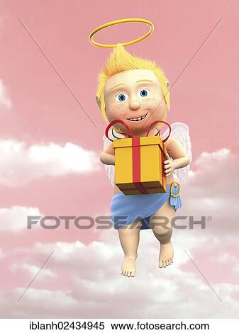 "Angels holding a gift, flying" View Large Photo Image Stock Photography - "Angels holding a gift, flying". Fotosearch