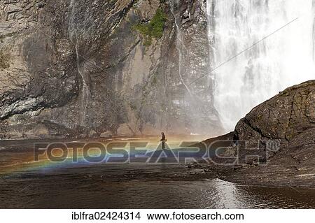 Angler in front of the waterfall, Parc de la Chute Montmorency, Montmorency Falls, Quebec, Canada, North America View Large Photo Image Picture - Angler in front of the waterfall, Parc de la Chute Montmorency, Montmorency Falls, Quebec, Canada, North America. Fotosearch