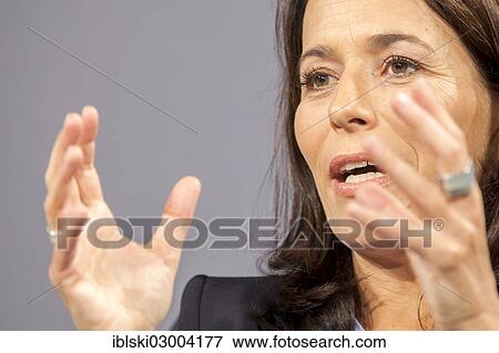 Stock Photo - "Anne Will, journalist and television host of the ARD television channel, in Passau, Bavaria, Germany, Europe". Fotosearch